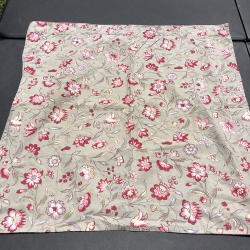 Pottery Barn Sage Green Floral 2 Euro Pillow Shams Pink Flowers Cotton - Picture 5 of 11