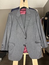 Astor  Black Designer High End Gray Cashmere Wool Custom Made 2-Piece Suit