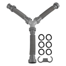 Double Sink P Trap Drain Kit with Flexible Installation Pipes up to 80 cm