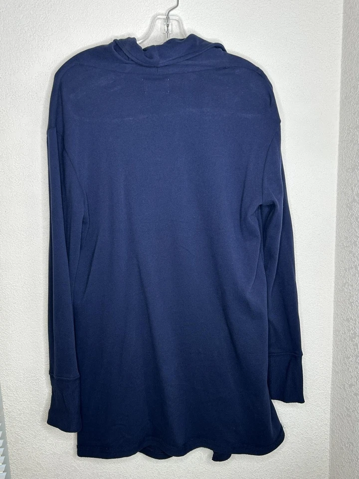 Caslon Sweatshirt Moto Womens Medium Blue Long Sleeve Full Zip Relaxed Fit Soft - Image 2 of 4