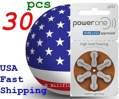 30 pcs p312 PR41 312 Powerone wireles Card 1.5V Zinc Air Hearing Aid Battery