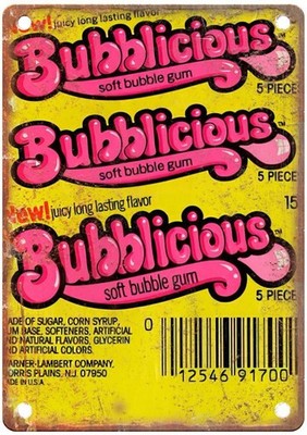 Vintage Bubble Gum Sign Aluminum Sign 8x12 Funny Retro Look Wall Decor