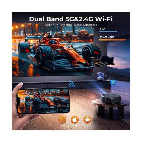 ELEPHAS W1K Projecteur WiFi 4K - Netflix, 100K+ Applications, Bluetooth - Photo 6 sur 7