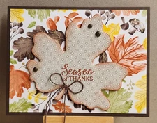 Stampin Up GATHERING TOGETHER DSP * SEASON OF THANKS * CARD KIT- Makes 4- AUTUMN