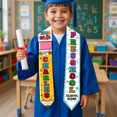 Personalized Kid Graduation Stole, Class Of 2026 Sash, Gift for Daughter Son