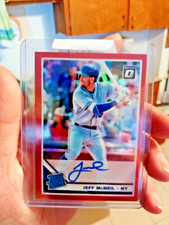 2019 Donruss Optic Prizm Jeff McNeil Red  Rated Rookie Auto RC  # /50