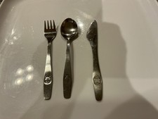 Vintage ABS Rostfrei 3 piece childs silverwar...