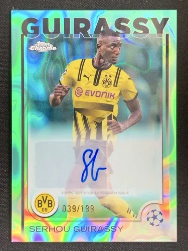 Serhou Guirassy 2024-25 Topps Chrome UCC Aqua Lava Refractor Auto /199 #CA-SG