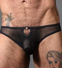 New Men's Sexy Andrew Christian Mesh Ring Bubble Butt Jock w/Contoured Pouch-Gay