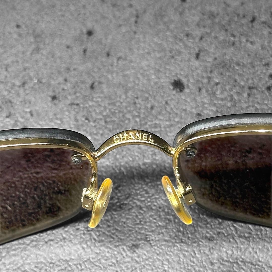 小物 CHANEL Sunglasses Coco Mark Rimless y2k Chanel Rimless Gold Sunglasses 4093-B Y2K Vintage Eyewear