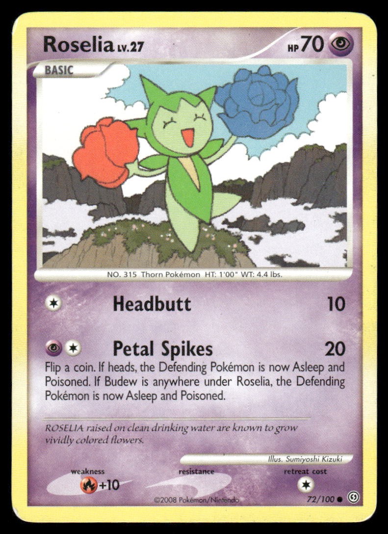 Roselia 72/100 Common Stormfront Pokemon Moderately Played