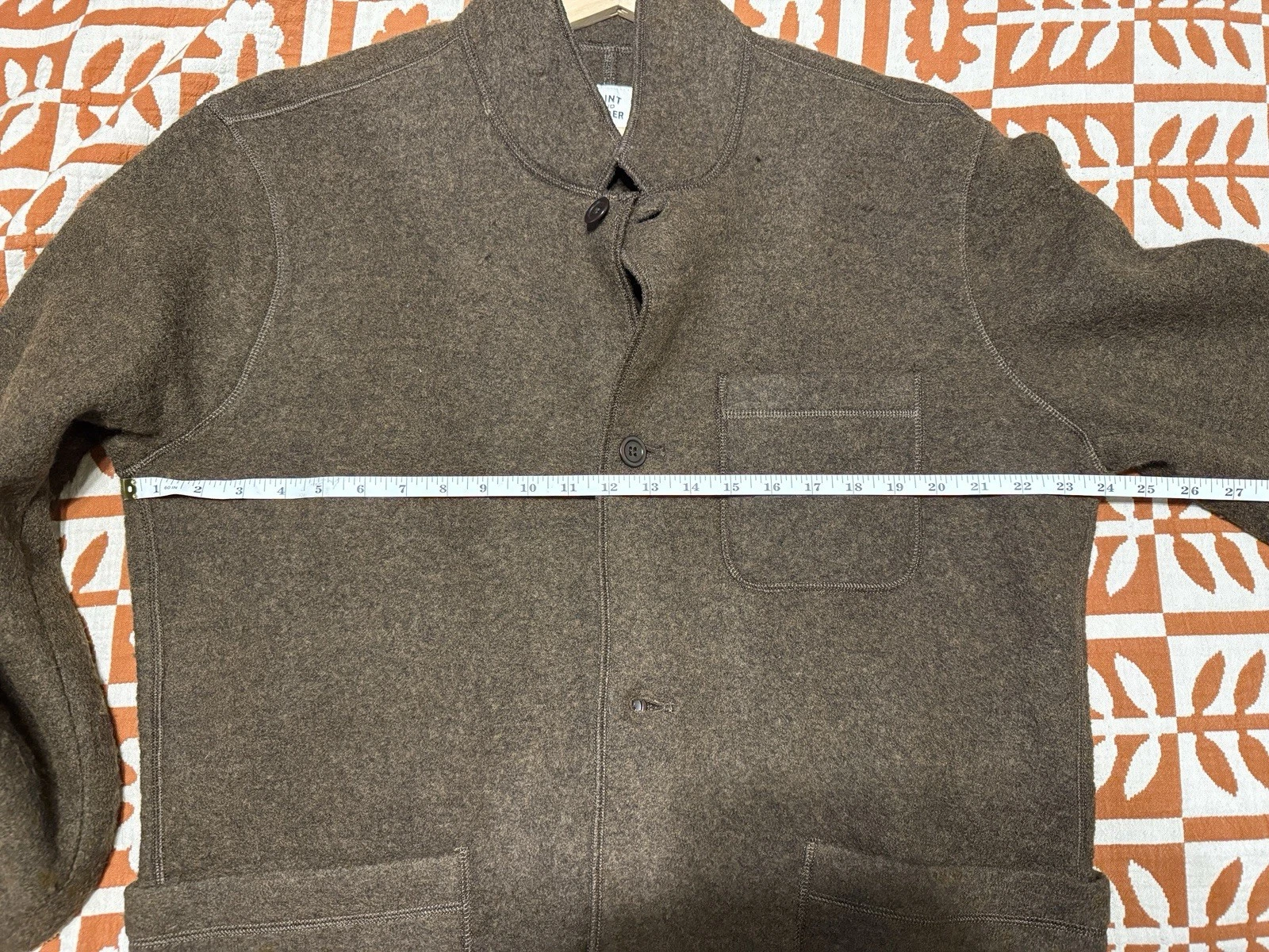 Flint and Tinder men's Boiled Wool Chore Blazer Jacket, Color Brown, Size Large - product detail image 7