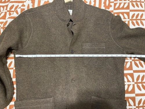 Flint and Tinder men's Boiled Wool Chore Blazer Jacket, Color Brown, Size Large image 7