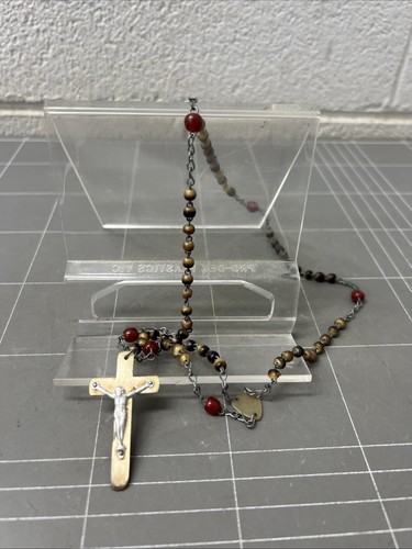 VINTAGE HOLY CHURCH RELIGION MARY JESUS ROSARY BEADS 1890s DUBLIN IRELAND