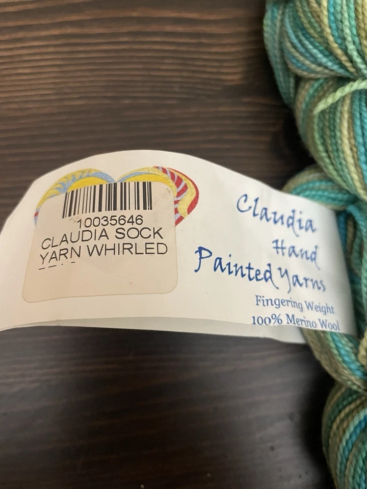 HILO PINTADO A MANO CLAUDIA Teñido a Mano - "Guisantes Girados" NUEVO, Peso de Dedos Foto 2 de 4