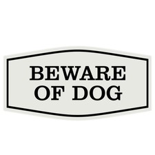 Beware of Dog Wall or Door Sign Home Security Sign Light Grey/Black Medium