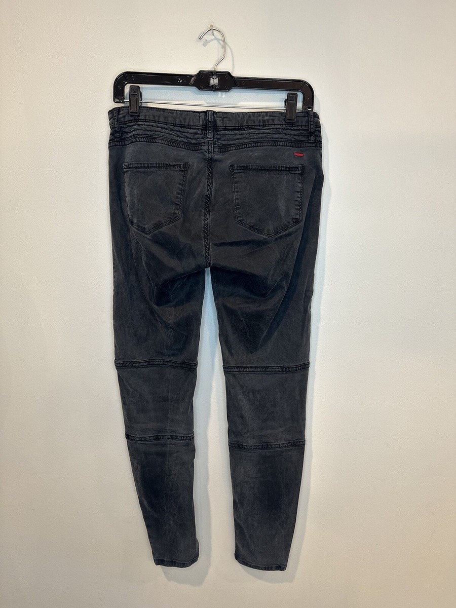 Castro Women Black Jeans Size 38 Stitched Lines on Knees Castro Women Black Jeans Size 38 Stitched Lines on Knees