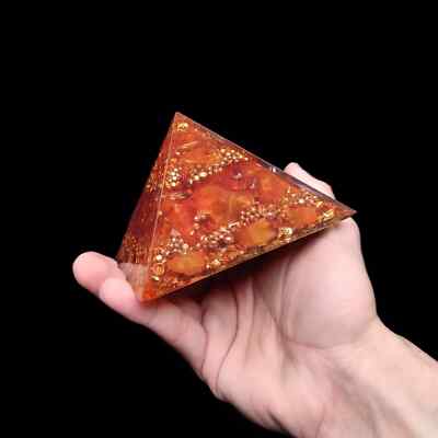 Große Orgonit Pyramide ''Carnelian Peach'' | Edelstein Orgon Kristall | Karneol