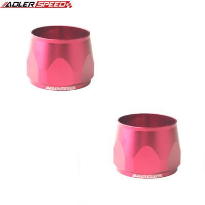 US STOCK 2PCS -28AN AN28 HEX Finisher Adapter Fuel Hose Line Clamp Aluminum Red