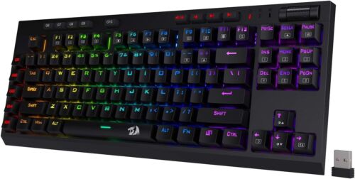 Redragon K596 Vishnu 2.4G Wireless/Wired RGB Mechanical Gaming Keyboard, 87 Keys