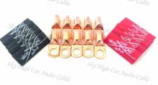 SKY HIGH CAR AUDIO 2/0 GAUGE COPPER RING TERMINALS W/ HEAT SHRINK