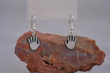 Ramon Dalangyawma - Hopi Sterling Silver Dangle Earrings - Hands - 1.5" Drop