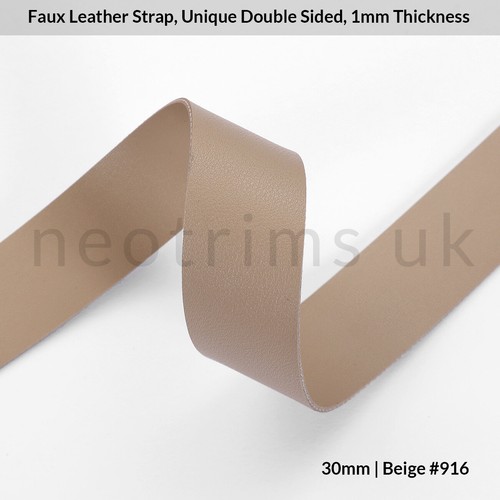 Bande de sangle en simili cuir Garniture de ruban Double face Fort, 4 Largeurs - Picture 8 of 107