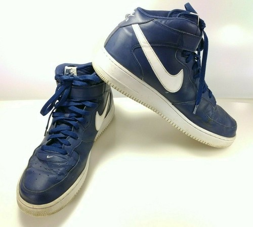 white navy blue af1