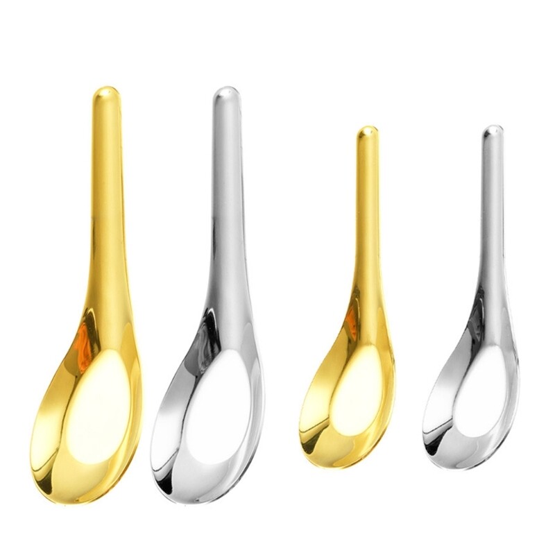 Set of 6 Soup Spoon Kitchen Spoon 304Stainless Steel Serving Spoon for Dining