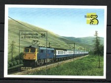 BRIEFMARKEN - DOMINICA - BLOC - 1999 - ZÜGE - TRAINS - GREAT BRITAIN CLASS 87 -