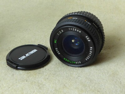 Sunactinon Auto MC 28mm f2.8 - sehr guter Zustand Pentax PK Mount Weitwinkel + Kappen 