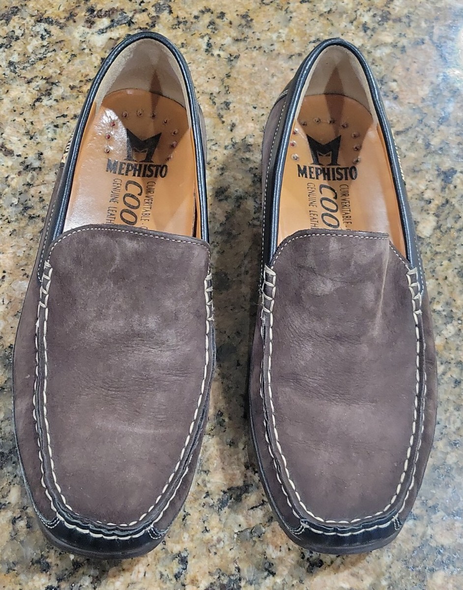 Mephisto Cool Air Loafers Brown Suede Leather Slip On Driving Mens 
