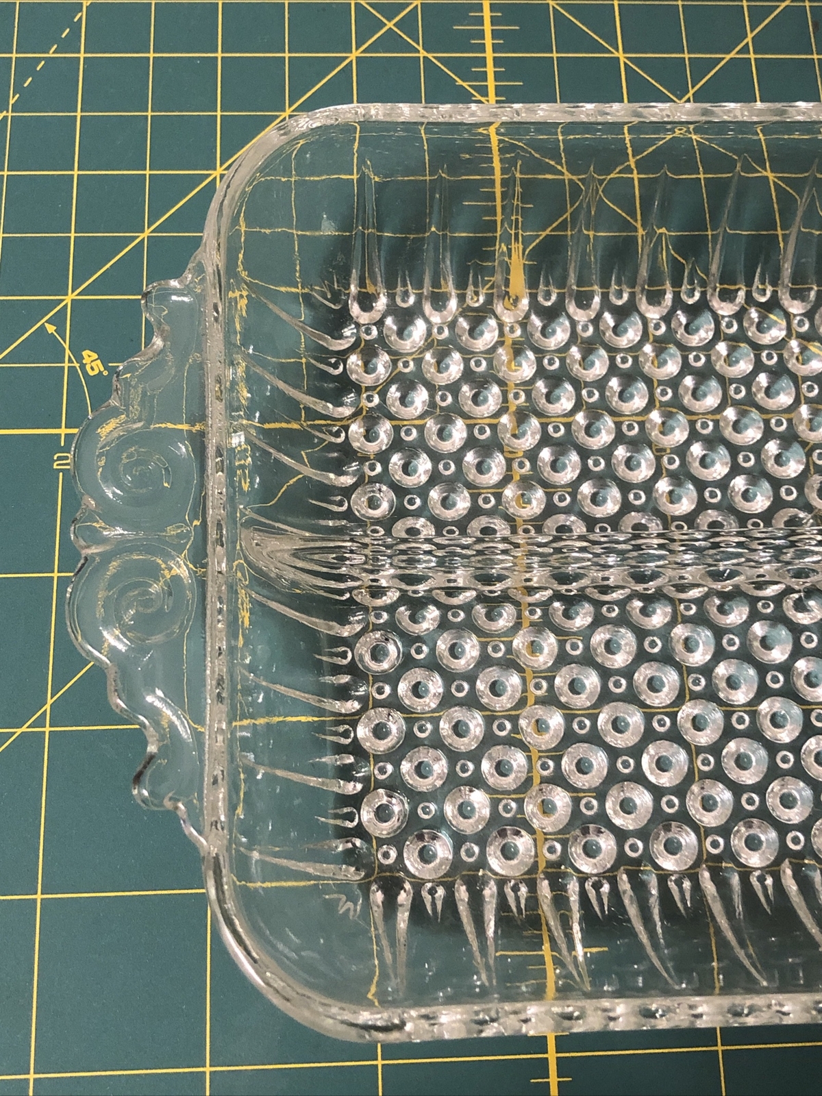 Vintage Clear Glass Crystal Divided Candy Dish 5.5” X 10” X 1.5”