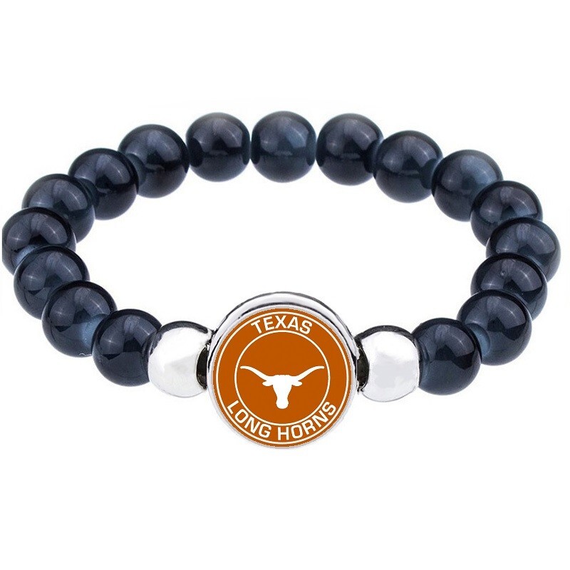 University of Texas Longhorns Womens Mens Black Bead Chain 