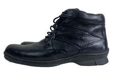 AMAZONAS ANATOMIC GEL BOOTS 42 9 BLACK Leather Faux Fur Lined Chukka Ankle Lace