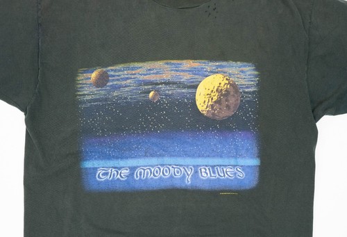 T-shirt vintage Moody Blues uomo XL concerto band anni 90 punto singolo spazio sbiadito - Foto 5 di 18