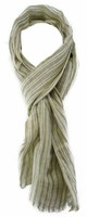 Tigertie Schal In Oliv Creme Schwarz Gestreift Mit Fransen - Gr. 180 X 40 Cm