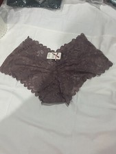 Boyshorts panties for women Sz M Purple Lace Waist Low Rise Floral Panties