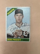 1966 Topps #572 San Francisco Giants Bob Priddy  Autograph.