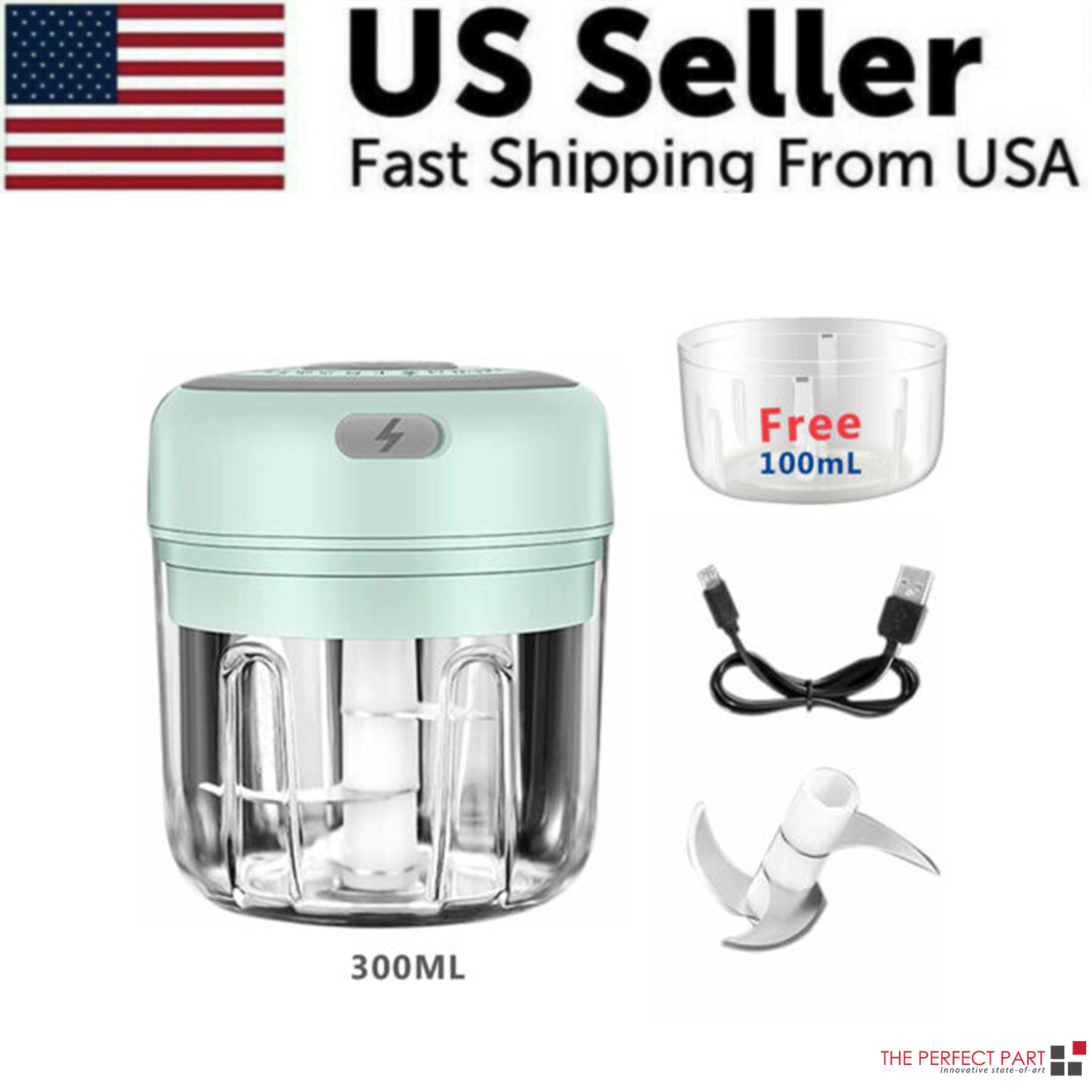 Electric 300ML Garlic Press Chopper Chili Onion Fruits Meat 