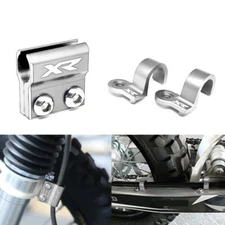 For HONDA XR250R/L XR400R XR600R XR650R SILVER Brake Hose Line Guide Clamp Kit