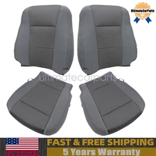 Driver & Passenger Bottom &Top Cloth Seat Cover Gray For 2015-2020 Ford F150 XLT