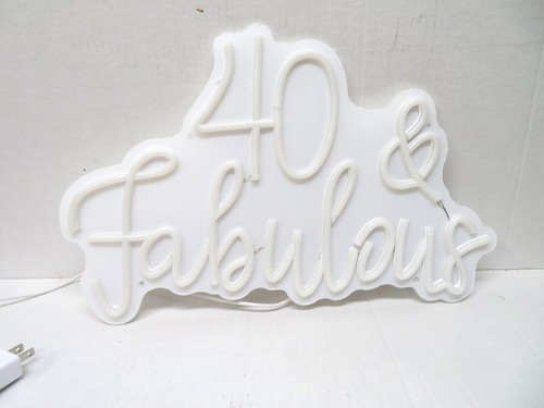 LED Neon Light Sign "40 & Fabulous" Cheers To Forty Years Old Birthday Party - Picture 2 of 9