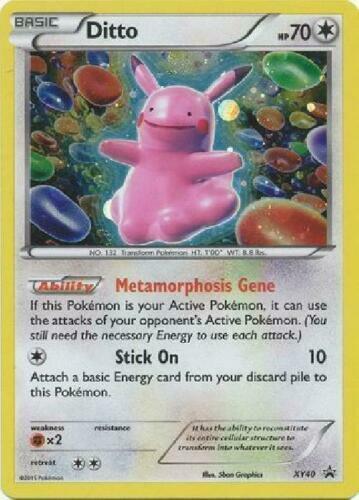 Ditto HOLO RARE Pokemon XY40 PIKACHU TRANSFORM Black Star Promo