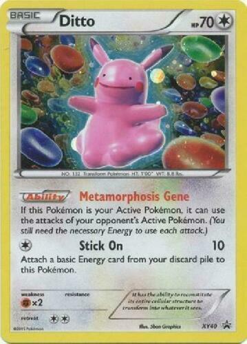 Ditto HOLO RARE Pokemon XY40 PIKACHU TRANSFORM Black Star Promo TCG Foil Card MP