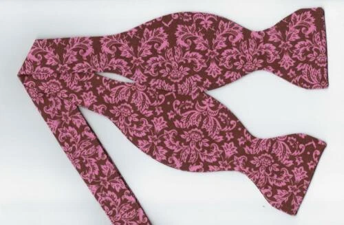 手工棕色男士花领带