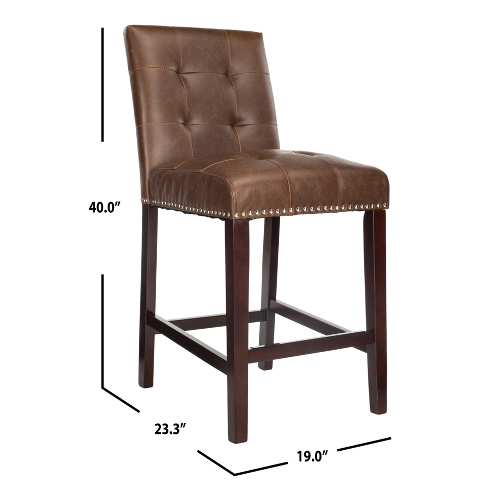 Juego de 2 taburetes de mostrador SAFAVIEH Nikita | marrón/espresso | Foto 4 de 4