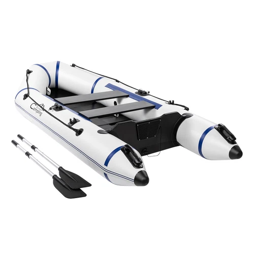 10ft Inflatable Fishing Boat Raft Dinghy Pontoon with Foot Pump Paddles Plates