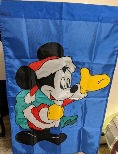 Christmas Mickey Santa/ Disney Flag ~ 27 x 42 ~ Shows Both Sides