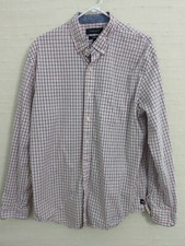 Crown And Ivy Mens Button Down Shirt Large Pink Plaid Classic Fit Long Sleeve